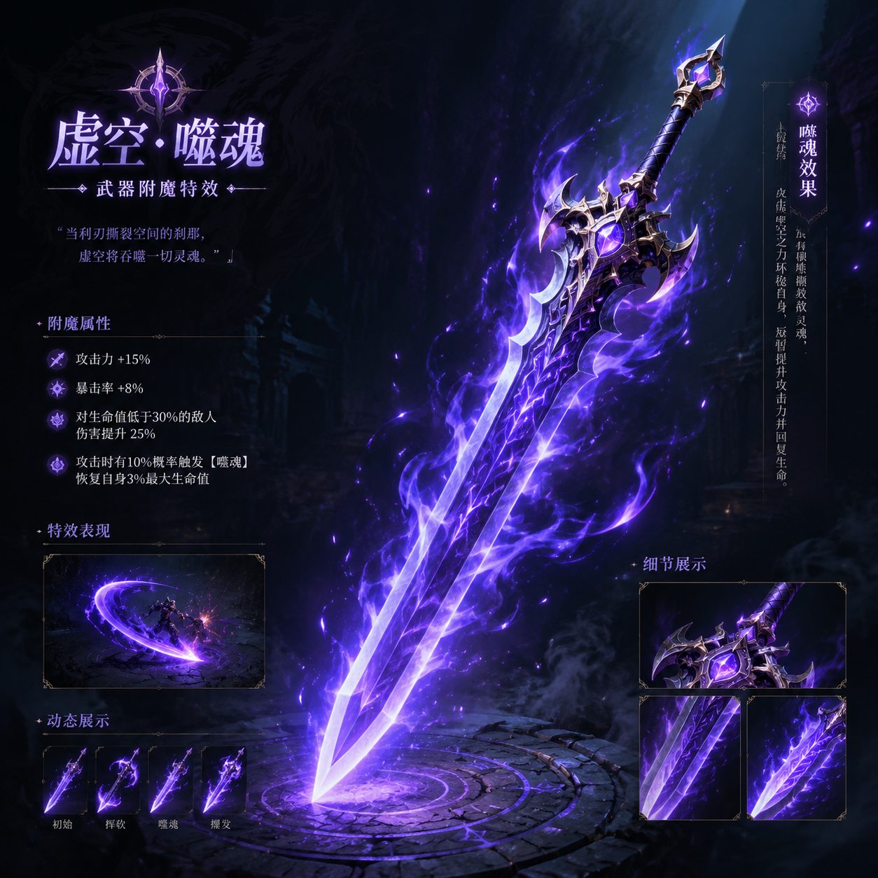 紫色武器附魔特效设计稿